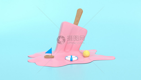 创意夏日雪糕场景图片