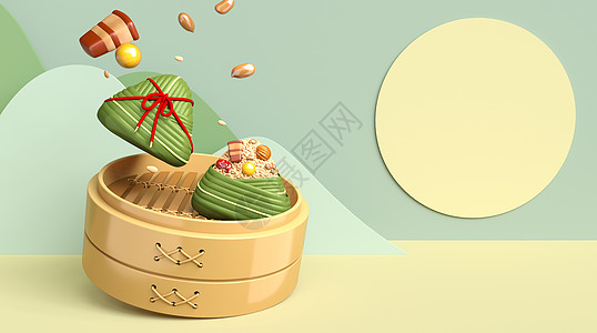 粽子叶端午节背景设计图片