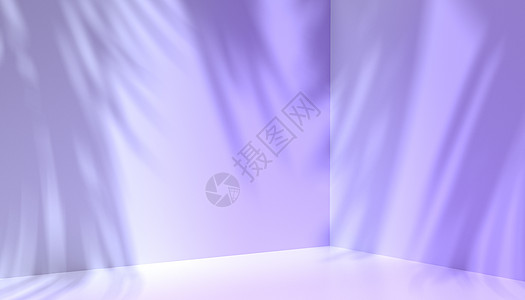 紫色叶子光影效果电商背景设计图片