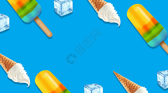 甜筒3D夏日冰淇淋设计图片