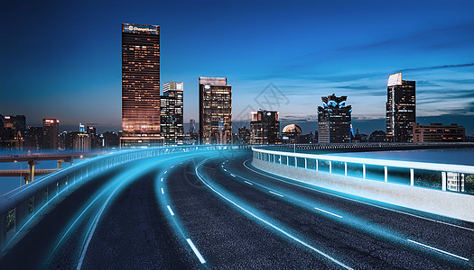 夜景灯光素材城市汽车公路设计图片