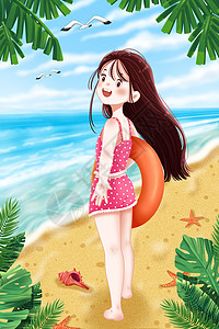 夏天海边的女孩高清图片