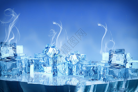 冷氣冰块背景设计图片