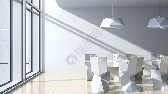 会议桌现代3D办公室场景设计图片