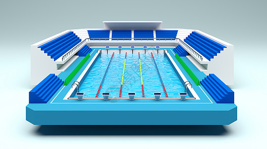 3D游泳比赛场馆高清图片