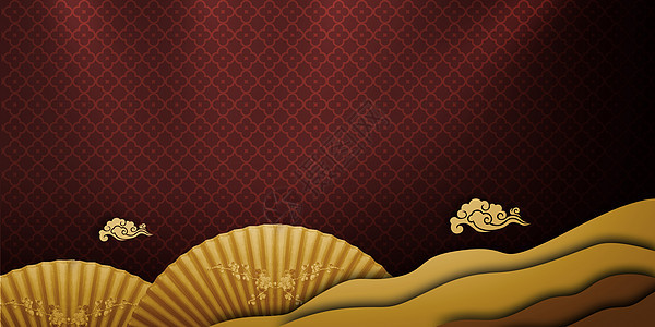 红金喜庆中式背景图片