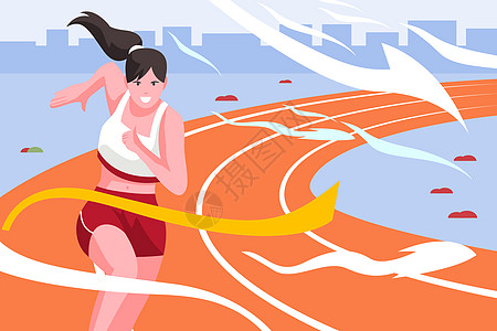跑步运动员运动会矢量插画插画