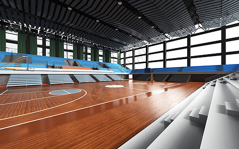 室内篮球场3D篮球馆设计图片