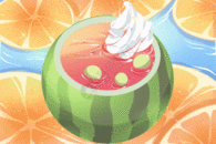 夏日水果西瓜冰淇淋果汁背景插画GIF图片