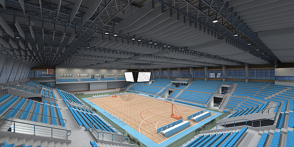 室内篮球场3D篮球馆场景设计图片