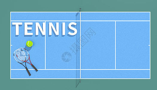 打网球3D网球场景设计图片