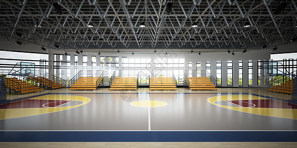 篮球球场3D篮球场场景设计图片