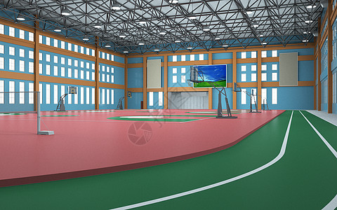 室内篮球场3d室内体育馆设计图片