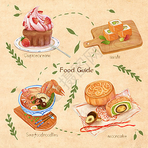 夏季美食手绘食物图片