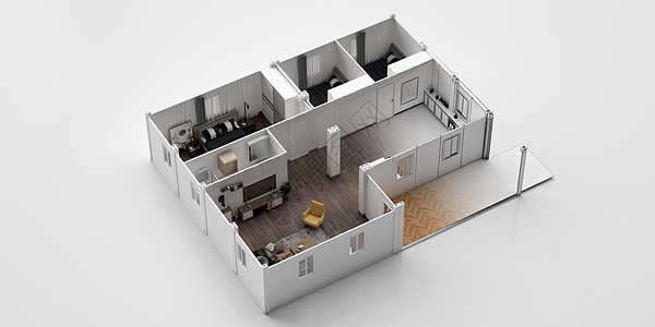 3D户型图建模户型高清图片