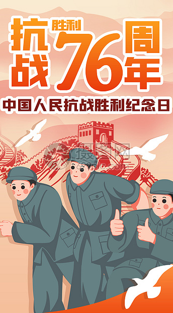 庆祝中国抗战胜利76周年图片