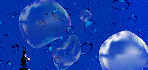 克莱因蓝酸性气泡背景图片