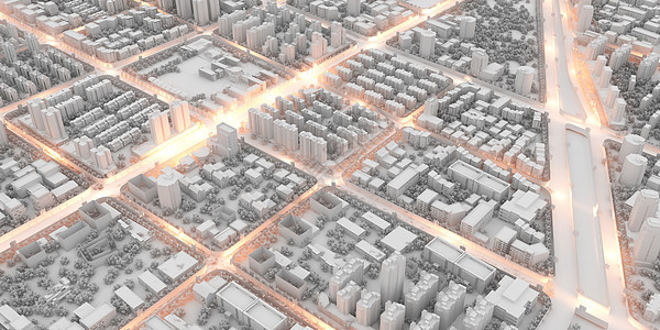 3D城市场景背景图片