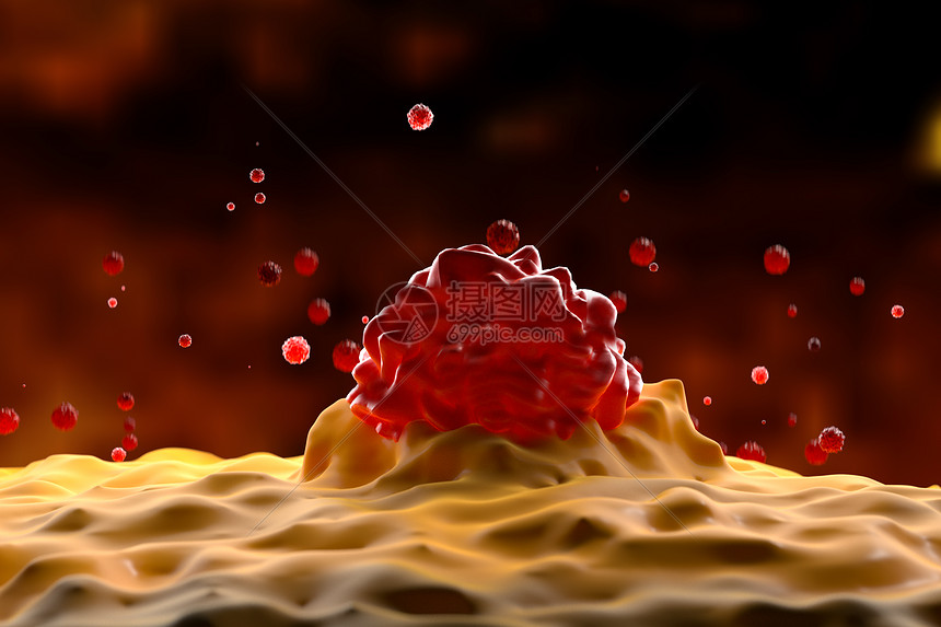 三维癌细胞微观场景图片