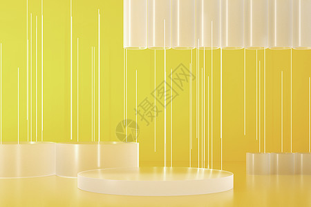 玻璃灯罩简约黄色玻璃展示台设计图片