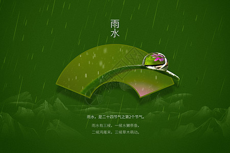 绿意雨水背景图片