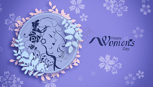 紫色花卉妇女节背景图片