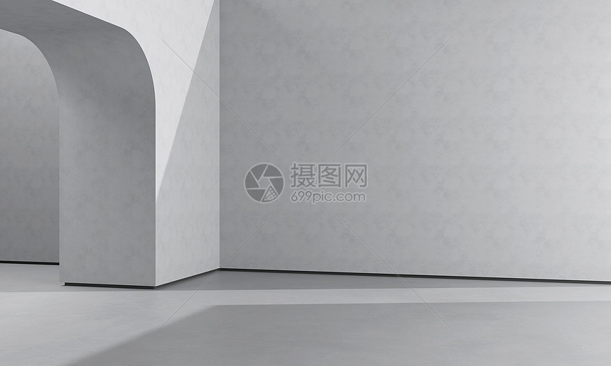 3D简约几何建筑图片