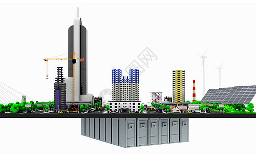 3D创意新能源卡通场景图片