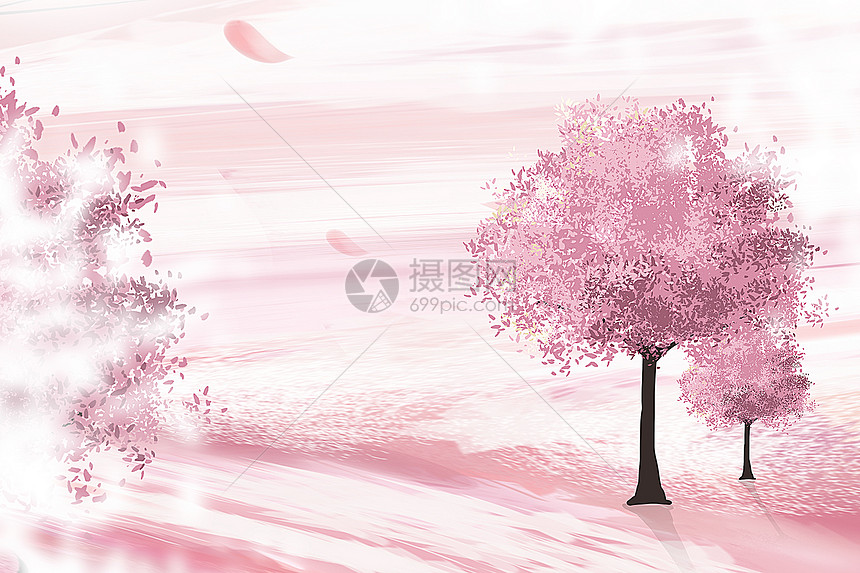 粉色清新樱花背景图片