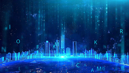 科技城市蓝色背景图片