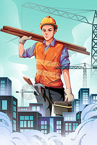 劳动节建筑工人图片