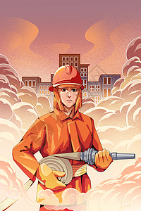 劳动节消防员图片