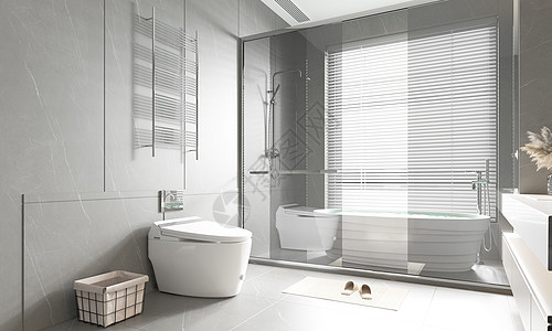 卫生间效果图现代3D卫浴场景设计图片