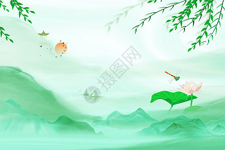 中式立夏节气背景背景图片
