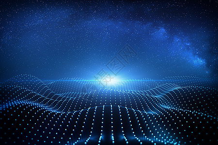 蓝色粒子科技背景图片