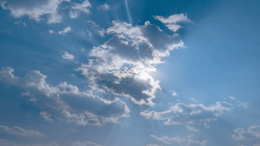 实拍自然风光云海耶稣光云层涌动GIF图片素材