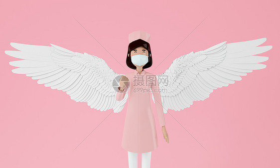 3D天使护士图片