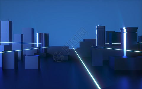 蓝色光感科技城市图片