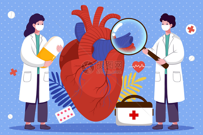 心脏医疗插画图片