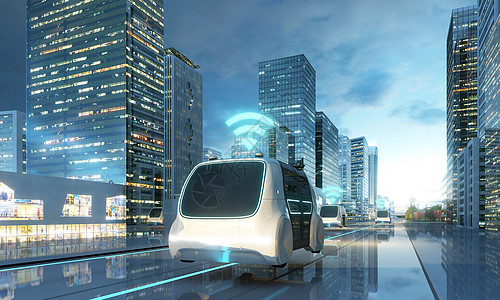 未来城市自动驾驶场景图片