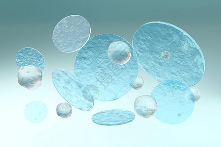 夏季水晶冰球悬浮背景图片
