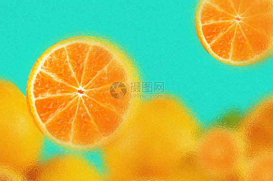 橙子玻璃风格背景图片