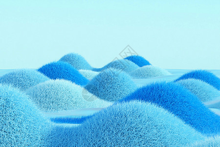 blender蓝色清新山水场景图片