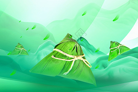 绿色端午节背景图片