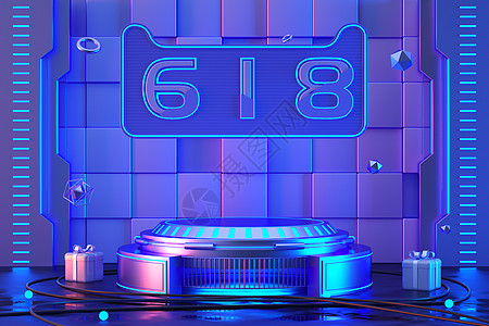 618科技霓虹展台图片