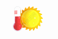 创意C4D高温红色预警天气图标GIF图片