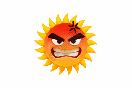 创意C4D发怒的太阳GIF高清图片