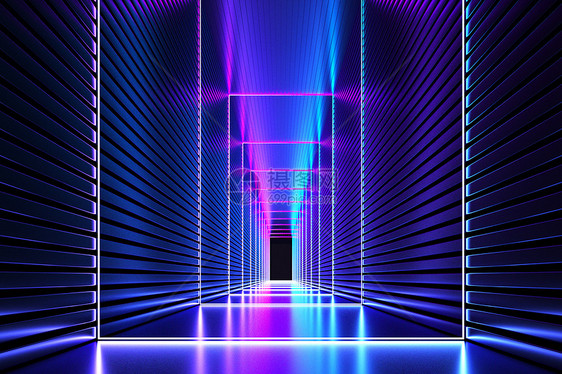 霓虹科技隧道背景图片