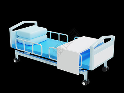 白床3D医疗机器器病人住院医用床插画