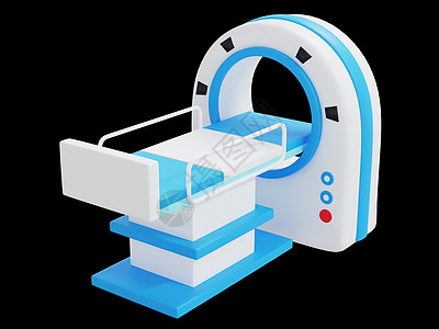 白床3D医疗机器器诊断疾病核磁共振检测仪插画